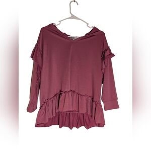 Sportelle Mauve Ruffle Hoodie